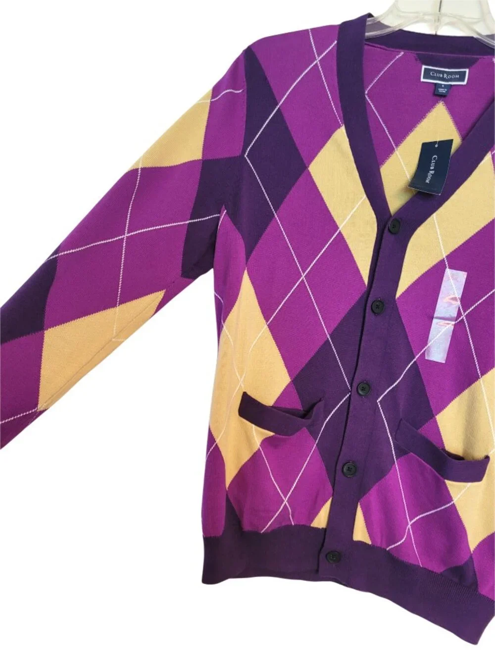 Club Room Argyle Collegiate Cotton Cardigan